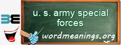 WordMeaning blackboard for u. s. army special forces